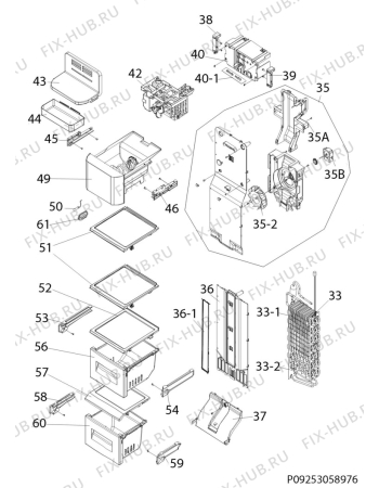 Взрыв-схема холодильника Frigidaire FFHS2202PB - Схема узла Internal parts freezer